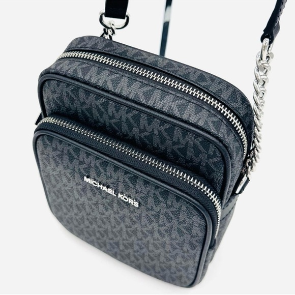 Michael Kors Medium NS Chain Xbody Bag Black Signature - Picture 8 of 11